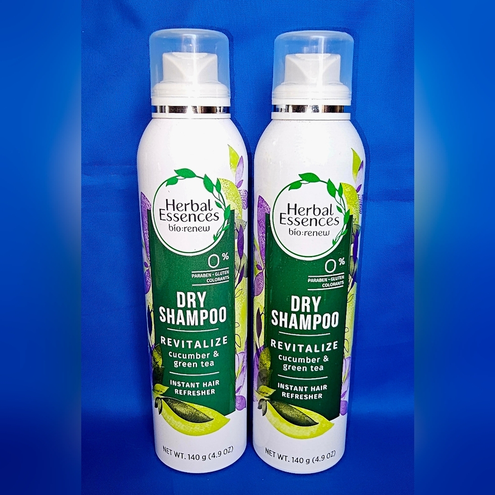 2 Herbal Essences Bio Renew Cucumber & Green Tea Revitalize Dry Shampoo 4.9oz ea